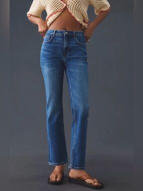 Anthropologie Pilcro Mid Rise Straight Medium Wash Ankle Jeans Size 33